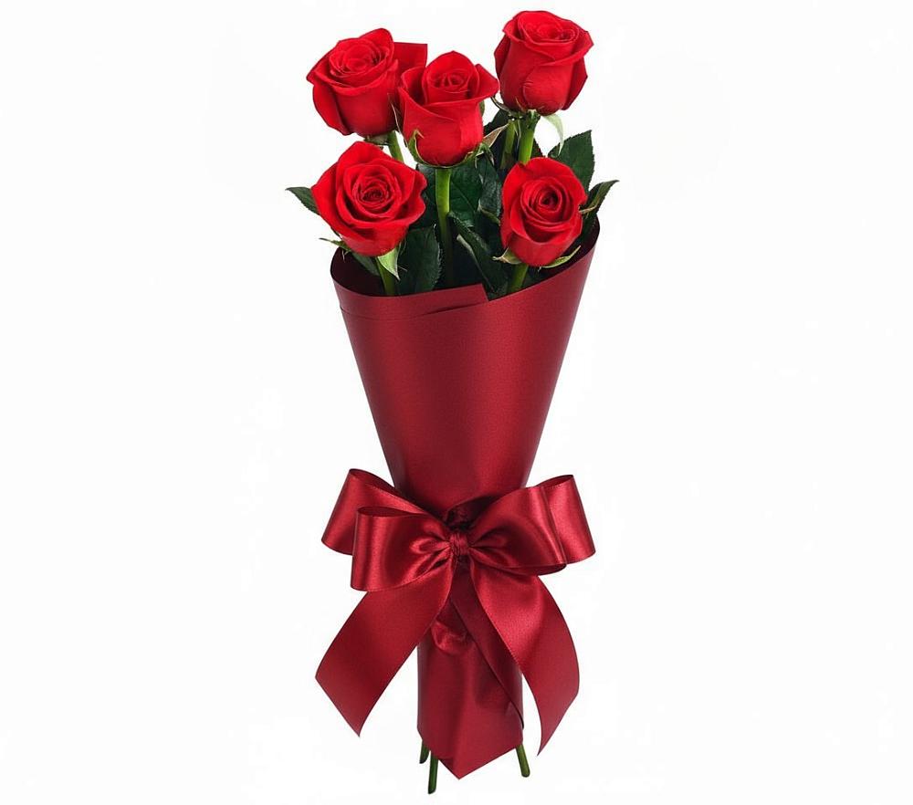 Букет 5 Красных роз Эдлесс Лав в Старково