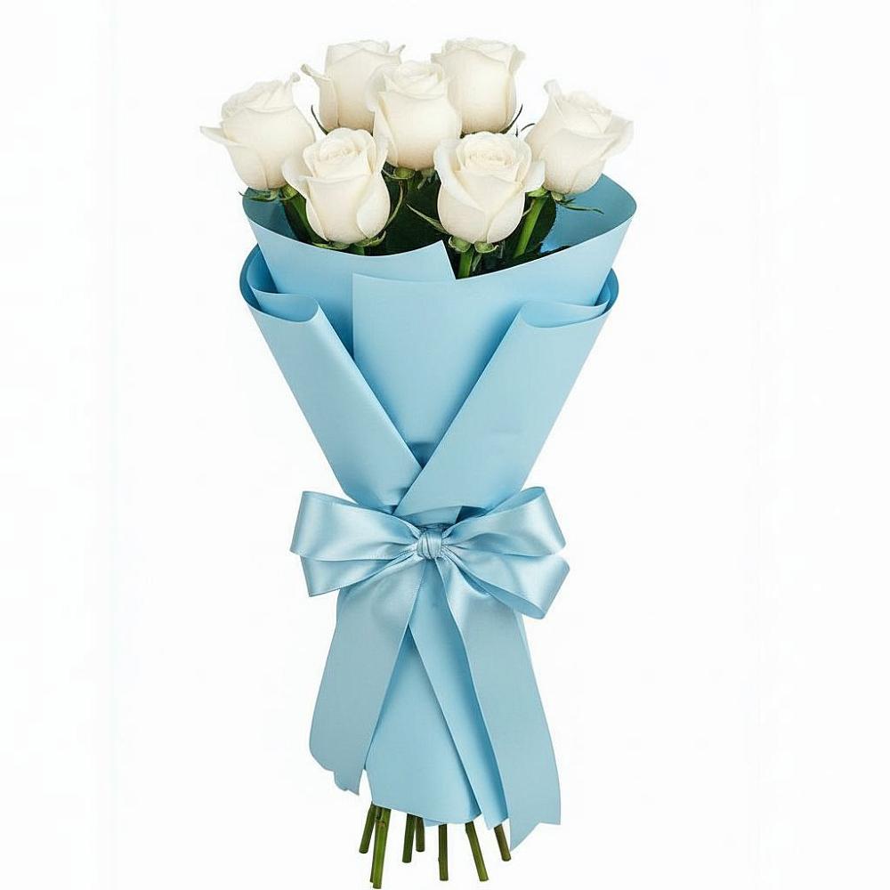 Букет 7 белых роз Проуд в Старково