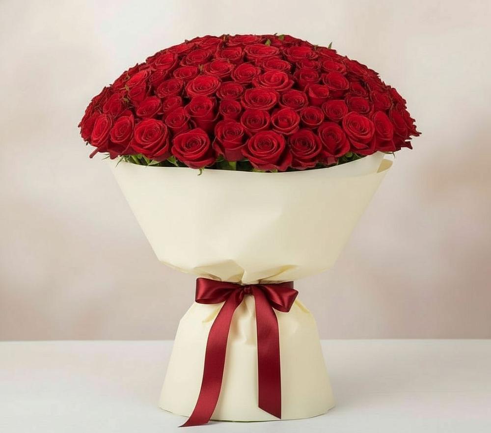Букет 101 Красная роза Милано в Старково