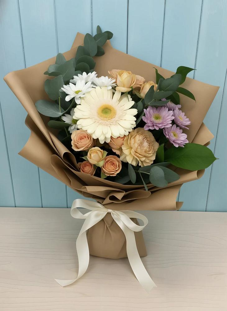 Букет цветов из: Герберы и Хризантемы в Старково