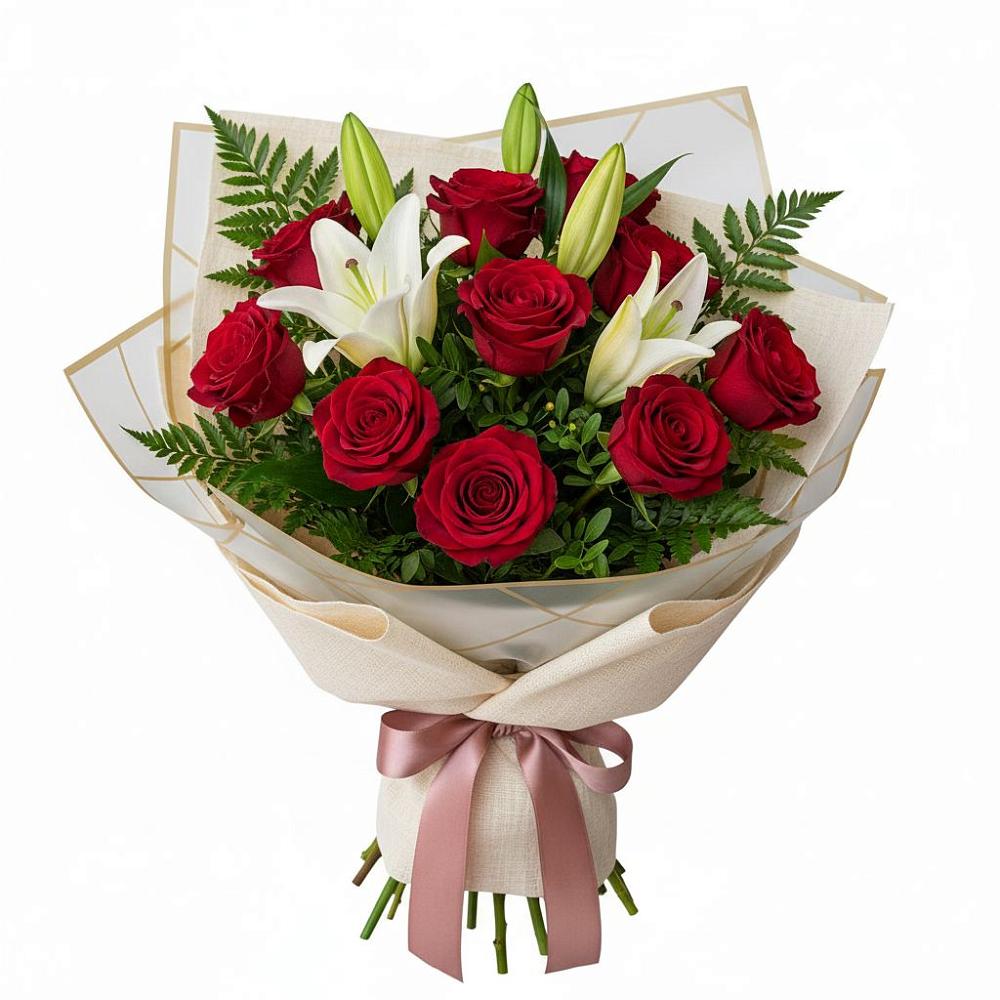 Букет цветов из: Лилии и Розы в Старково