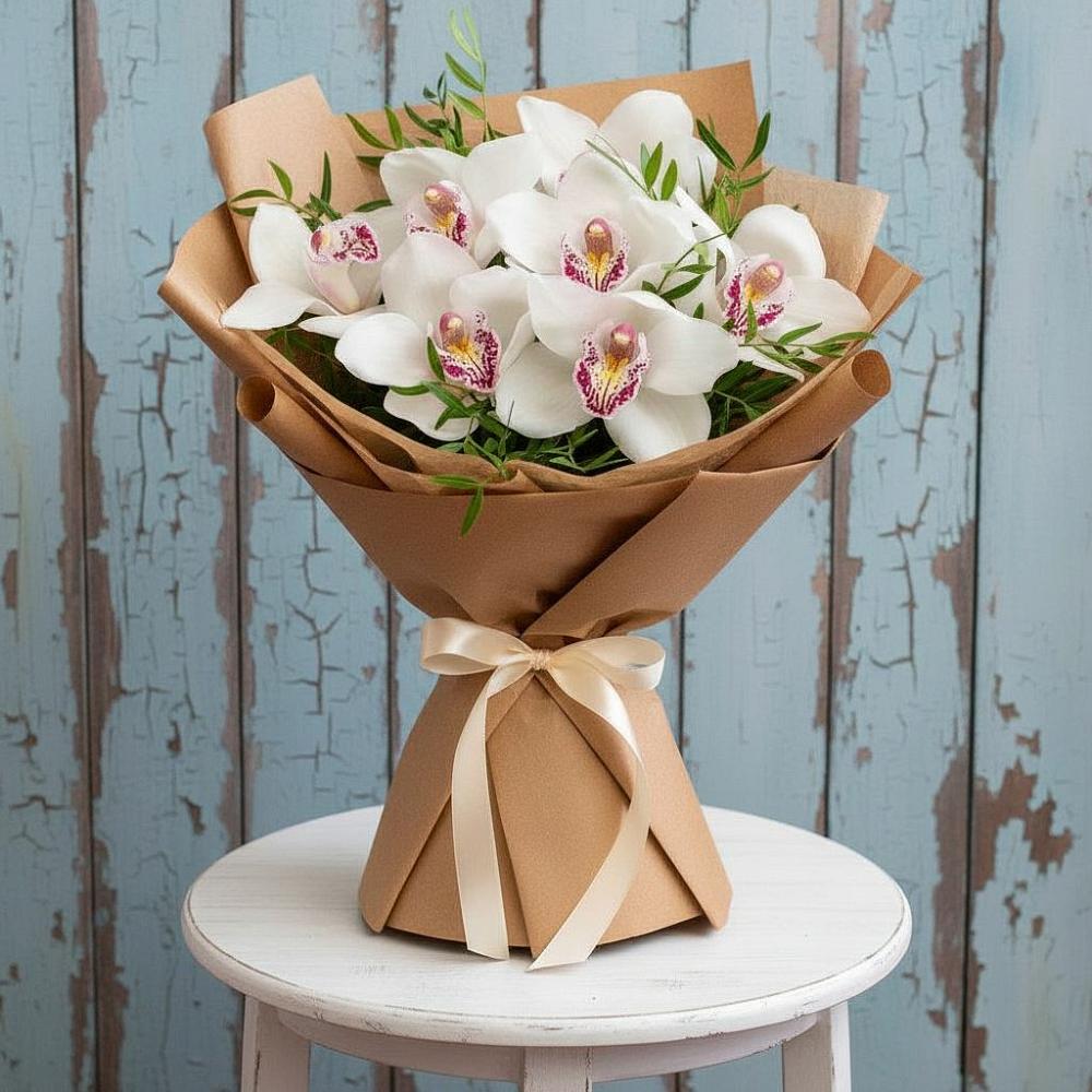 Букет цветов из: Орхидеи и Розы в Старково