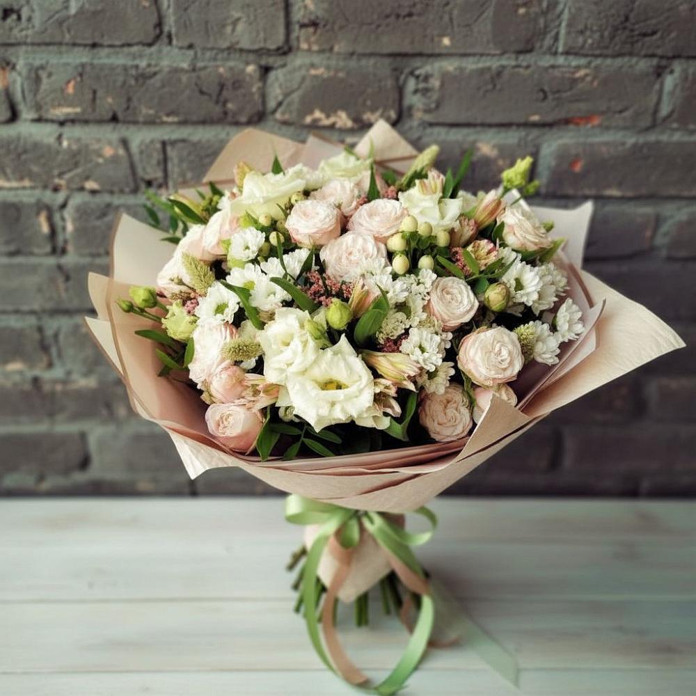 Букет цветов из: Альстромерии, Розы и Хризантемы в Старково