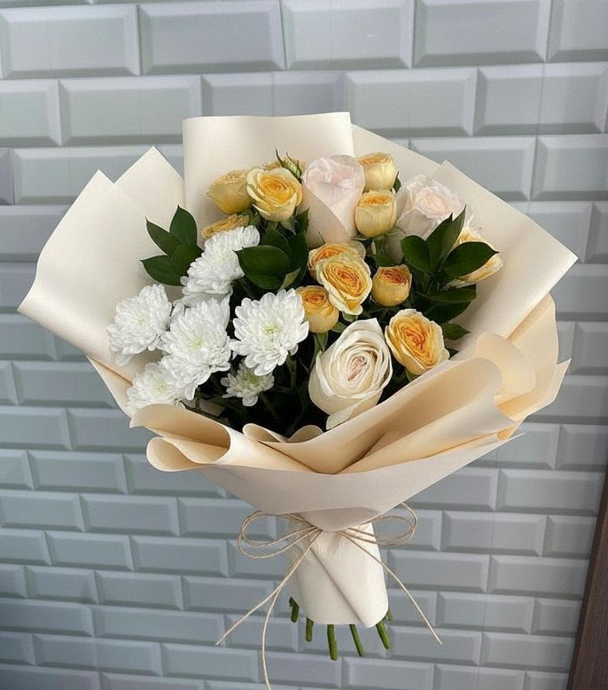 Букет цветов из: Розы и Хризантемы в Старково