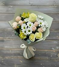 Букет цветов из:  Альстромерии, Розы и Хризантемы в Старково